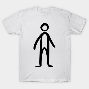 Stick figure man in black ink T-Shirt